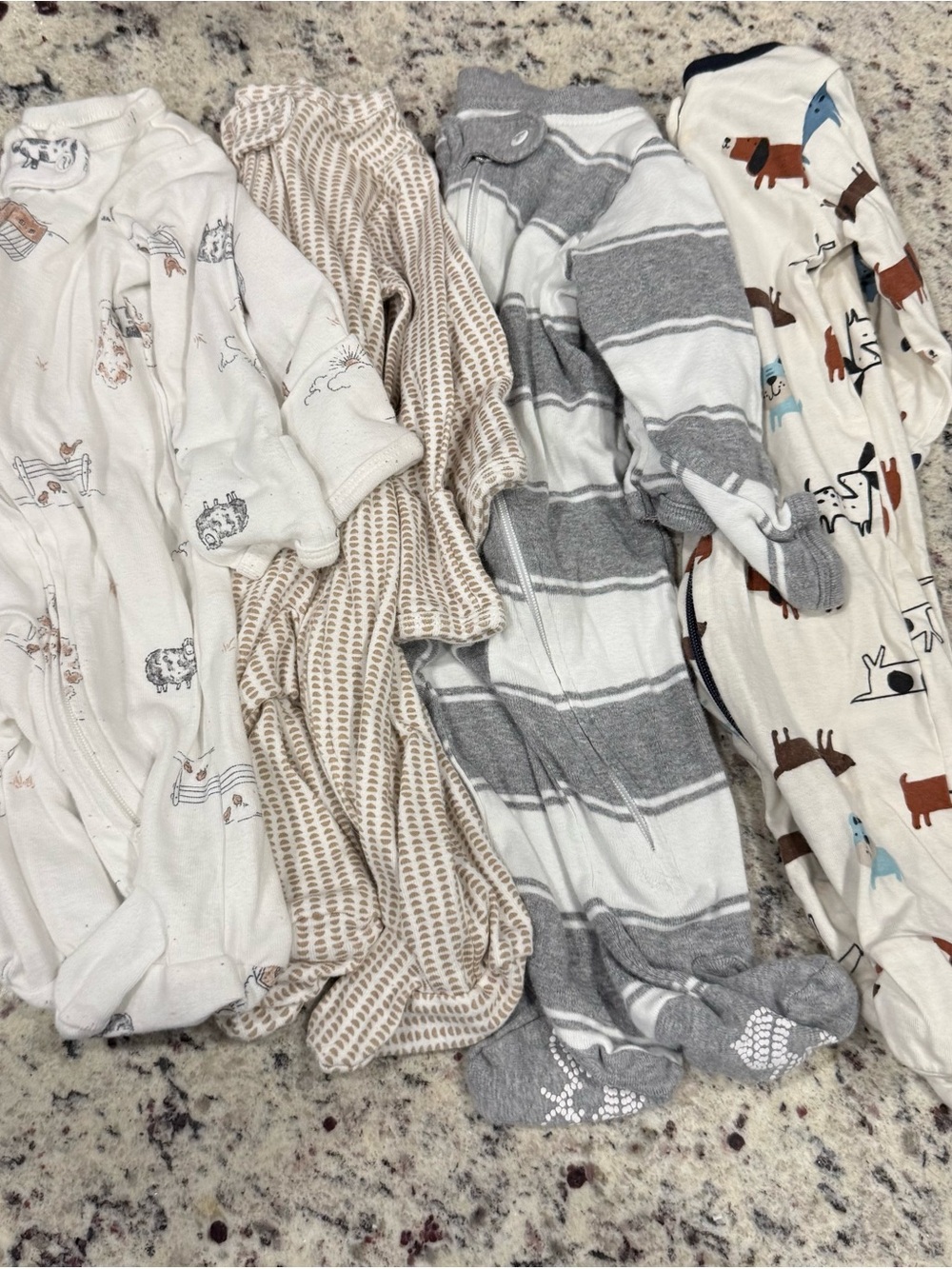 Neutral Baby Footed Sleeper Zippys